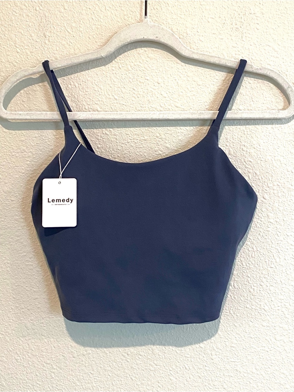 NWT Lemedy Navy Padded Sports Bra with Slim Straps